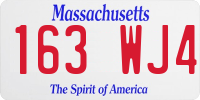 MA license plate 163WJ4