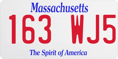 MA license plate 163WJ5