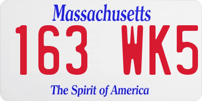 MA license plate 163WK5