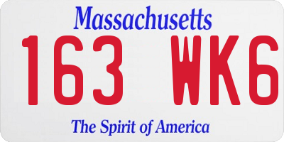 MA license plate 163WK6