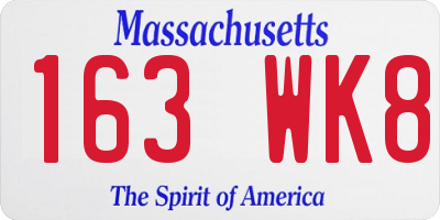 MA license plate 163WK8