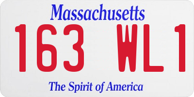 MA license plate 163WL1