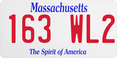 MA license plate 163WL2