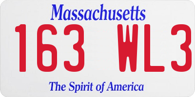 MA license plate 163WL3