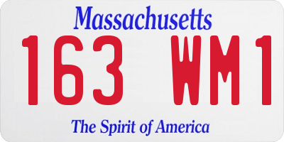 MA license plate 163WM1