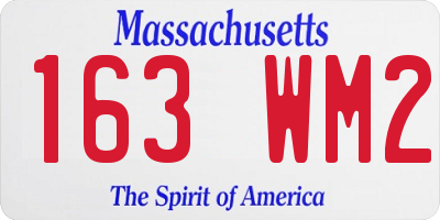 MA license plate 163WM2