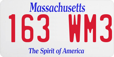 MA license plate 163WM3