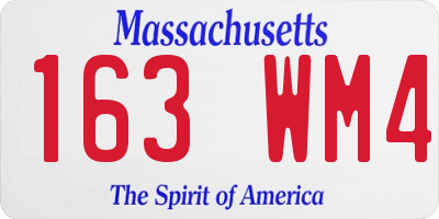 MA license plate 163WM4
