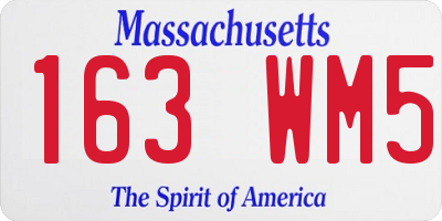 MA license plate 163WM5