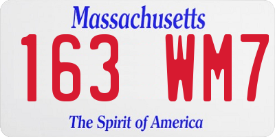MA license plate 163WM7