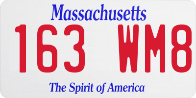 MA license plate 163WM8