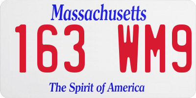 MA license plate 163WM9