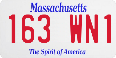 MA license plate 163WN1