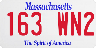 MA license plate 163WN2