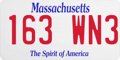 MA license plate 163WN3