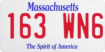 MA license plate 163WN6