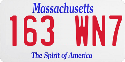 MA license plate 163WN7
