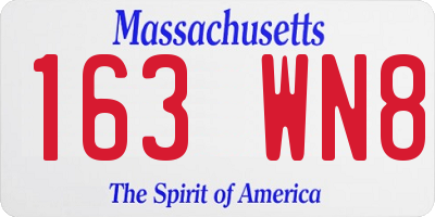 MA license plate 163WN8