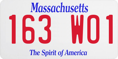 MA license plate 163WO1