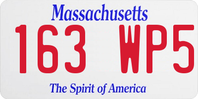 MA license plate 163WP5