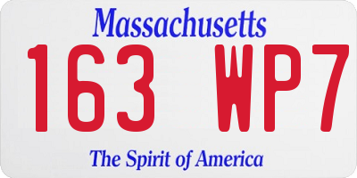MA license plate 163WP7