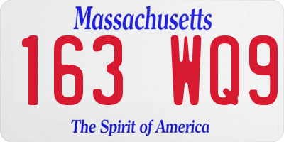 MA license plate 163WQ9