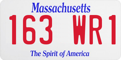 MA license plate 163WR1
