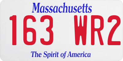 MA license plate 163WR2