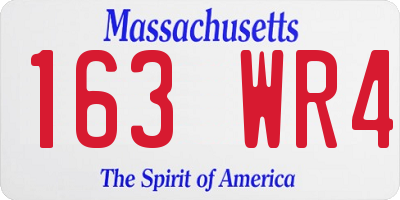 MA license plate 163WR4
