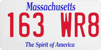 MA license plate 163WR8