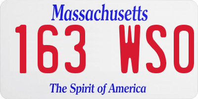 MA license plate 163WS0