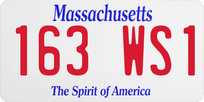 MA license plate 163WS1