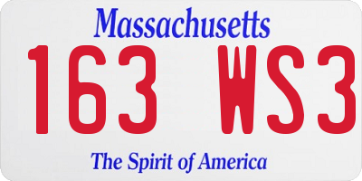 MA license plate 163WS3