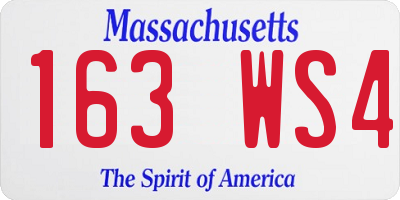 MA license plate 163WS4