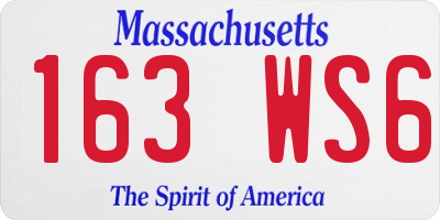 MA license plate 163WS6