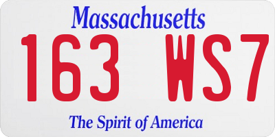 MA license plate 163WS7