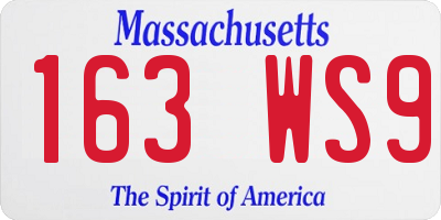 MA license plate 163WS9