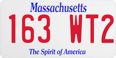 MA license plate 163WT2