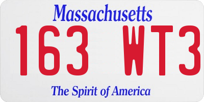 MA license plate 163WT3
