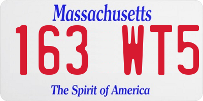 MA license plate 163WT5