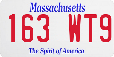 MA license plate 163WT9
