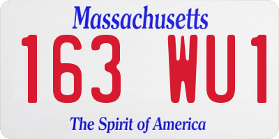MA license plate 163WU1