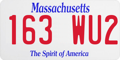 MA license plate 163WU2