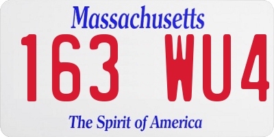 MA license plate 163WU4