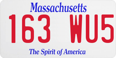 MA license plate 163WU5