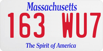 MA license plate 163WU7