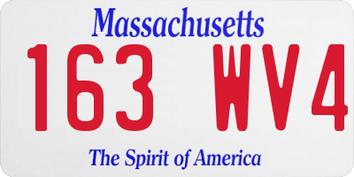 MA license plate 163WV4