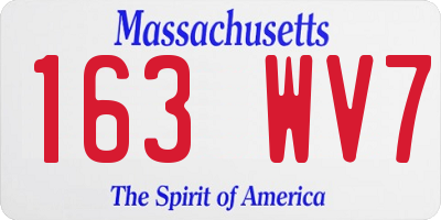 MA license plate 163WV7