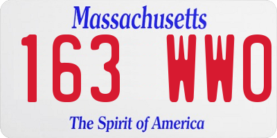 MA license plate 163WW0