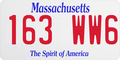 MA license plate 163WW6